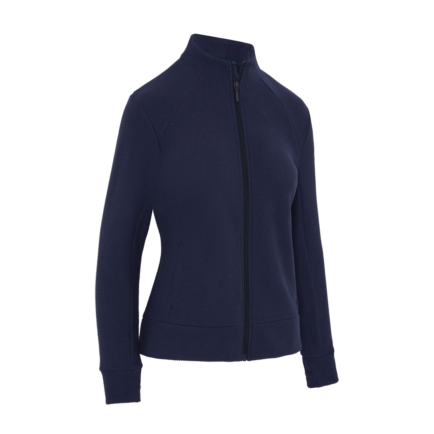 Callaway Ladies Golf Full-Zip Waffle Knit Fleece Jacket in Navy