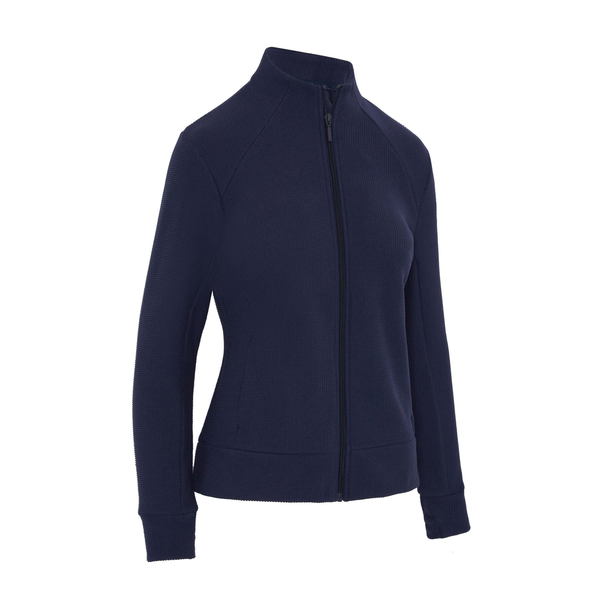 Callaway Ladies Golf Full-Zip Waffle Knit Fleece Jacket in Navy