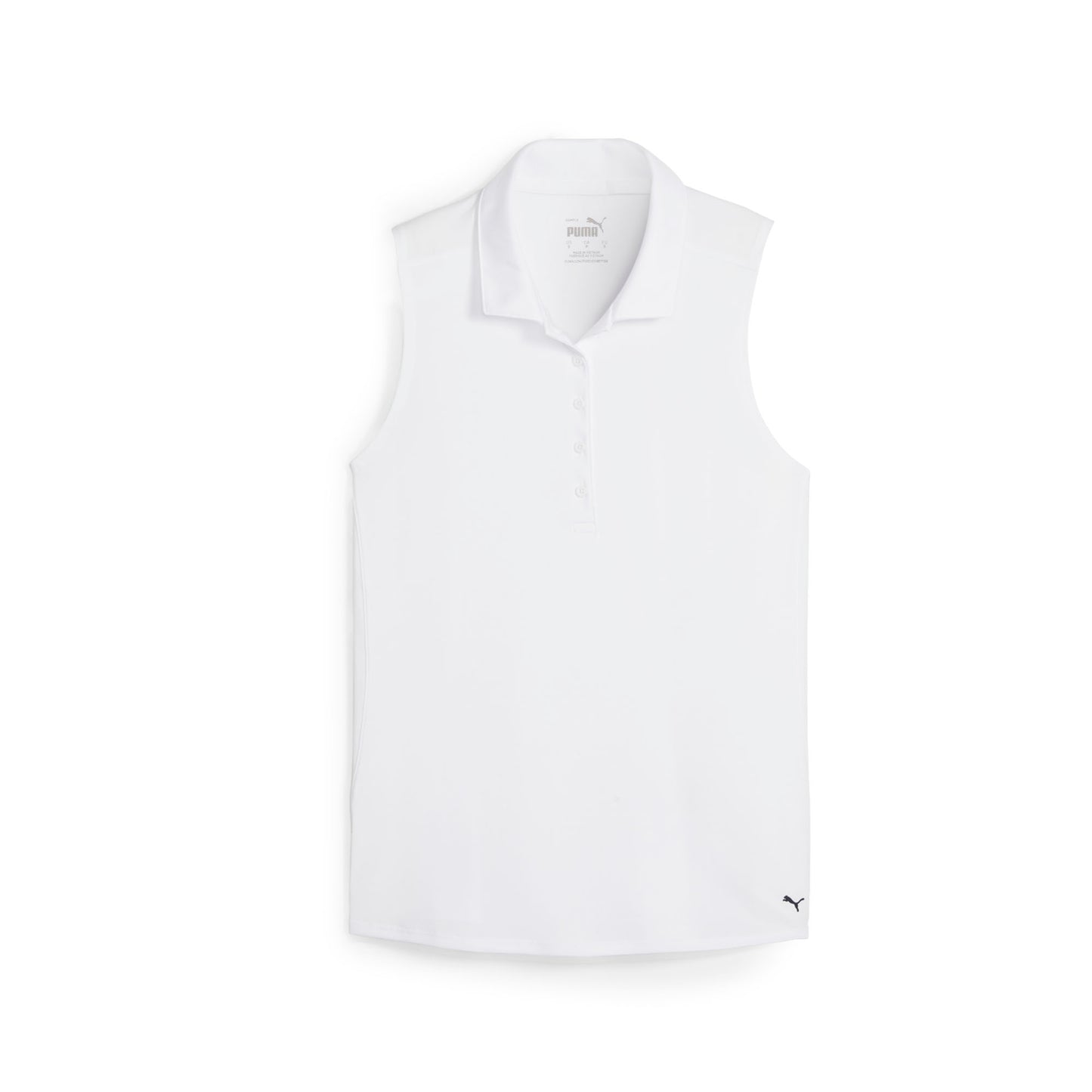 Puma Golf Ladies Sleeveless Polo with Mesh Back in White Glow