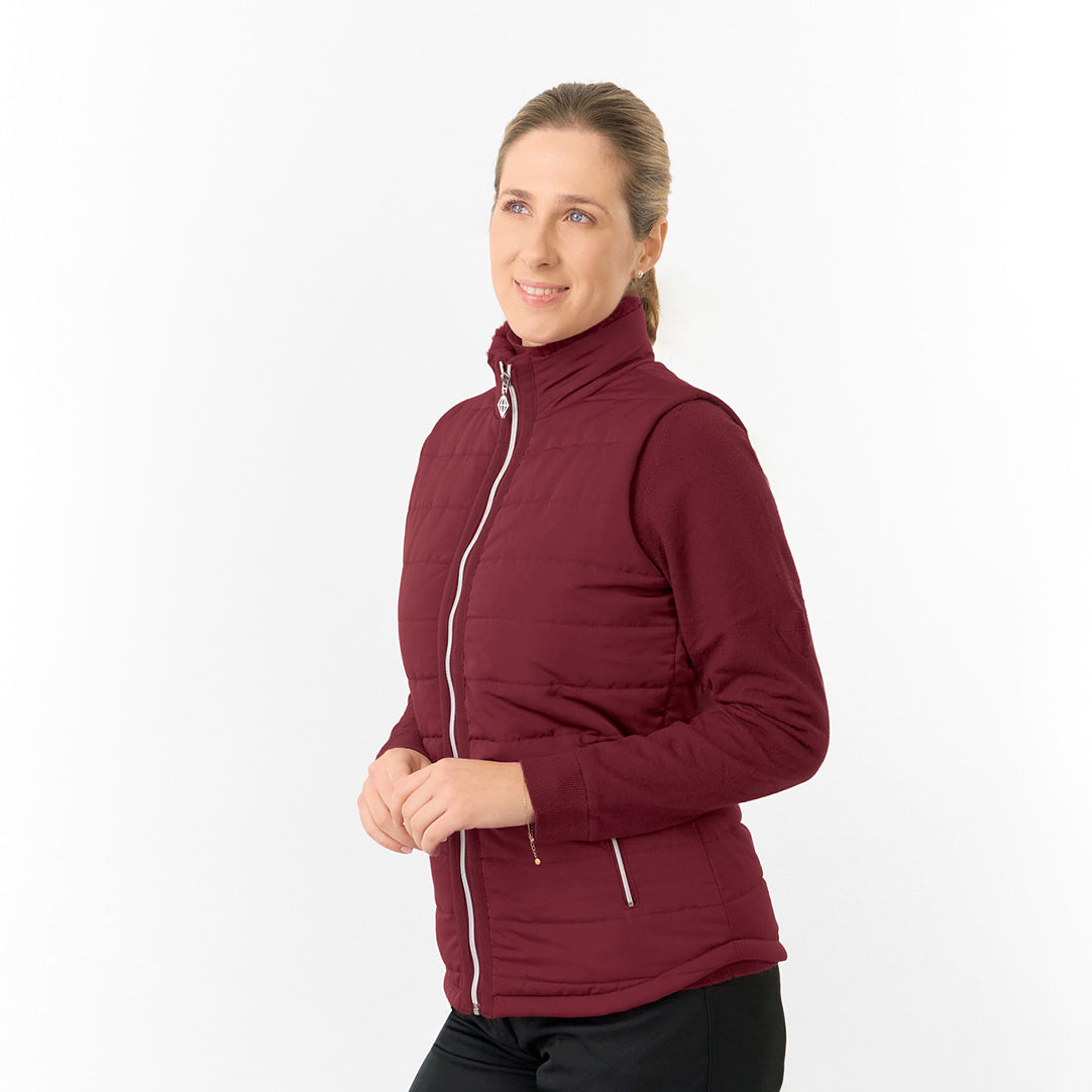 Pure Golf Ladies Insulated Faux Fur Collar Gilet