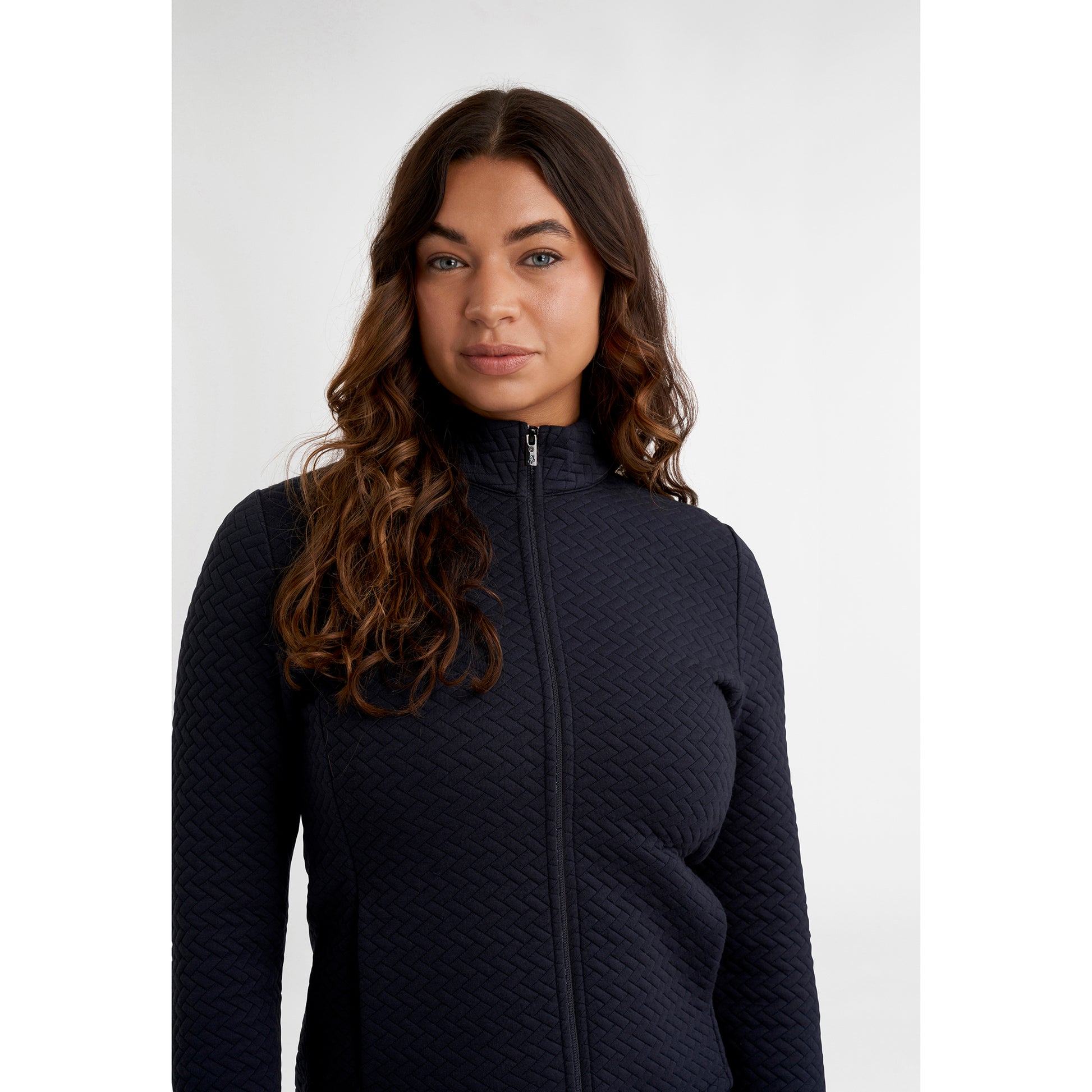 Green Lamb Ladies Full-Zip Textured Jacket in Navy