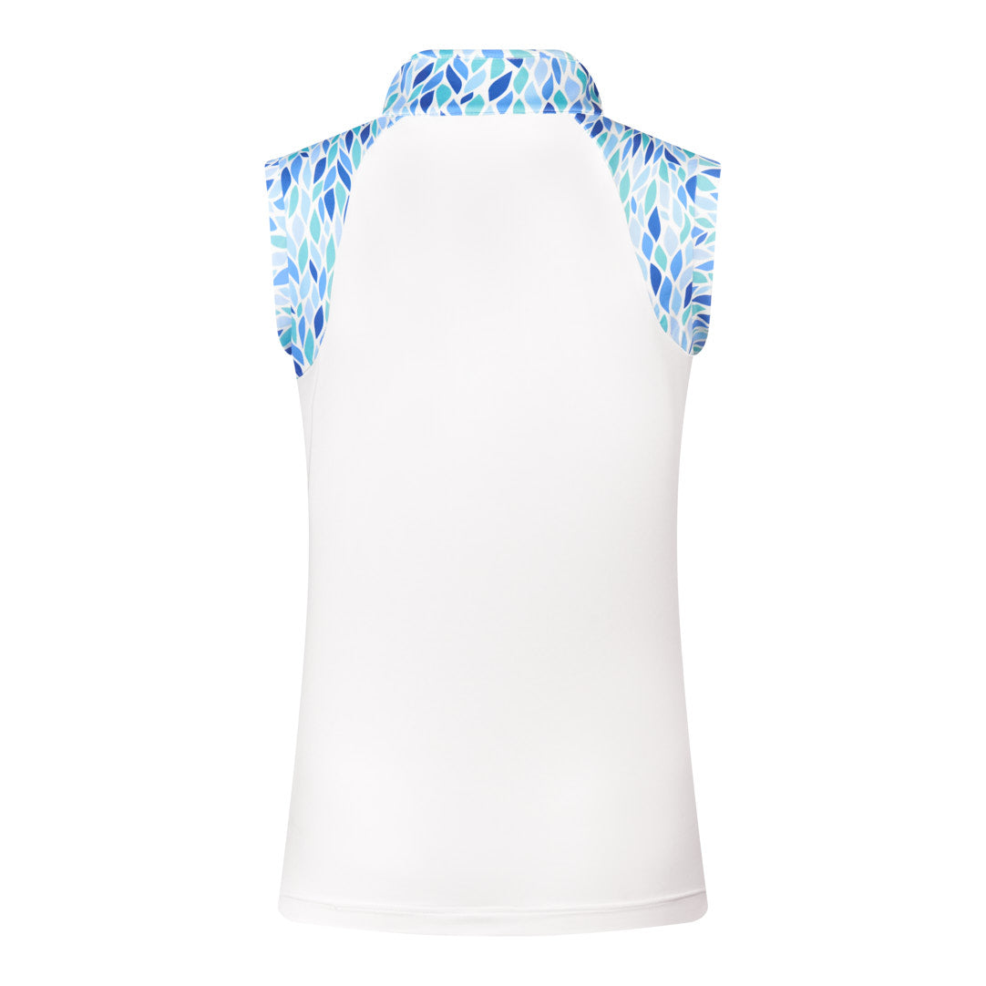 Pure Ladies Willow Print Sleeveless Golf Polo Shirt