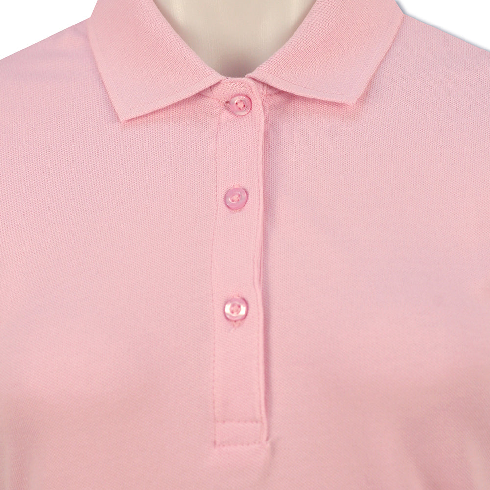 Glenmuir Ladies Pique Knit Short-Sleeve Polo with Soft Cotton Finish in Candy Pink