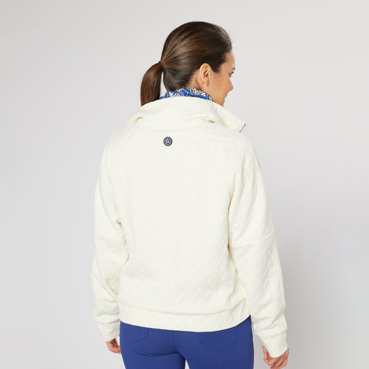 Swing Out Sister Ladies Quilted Lined Sweater with 1/4 Zip