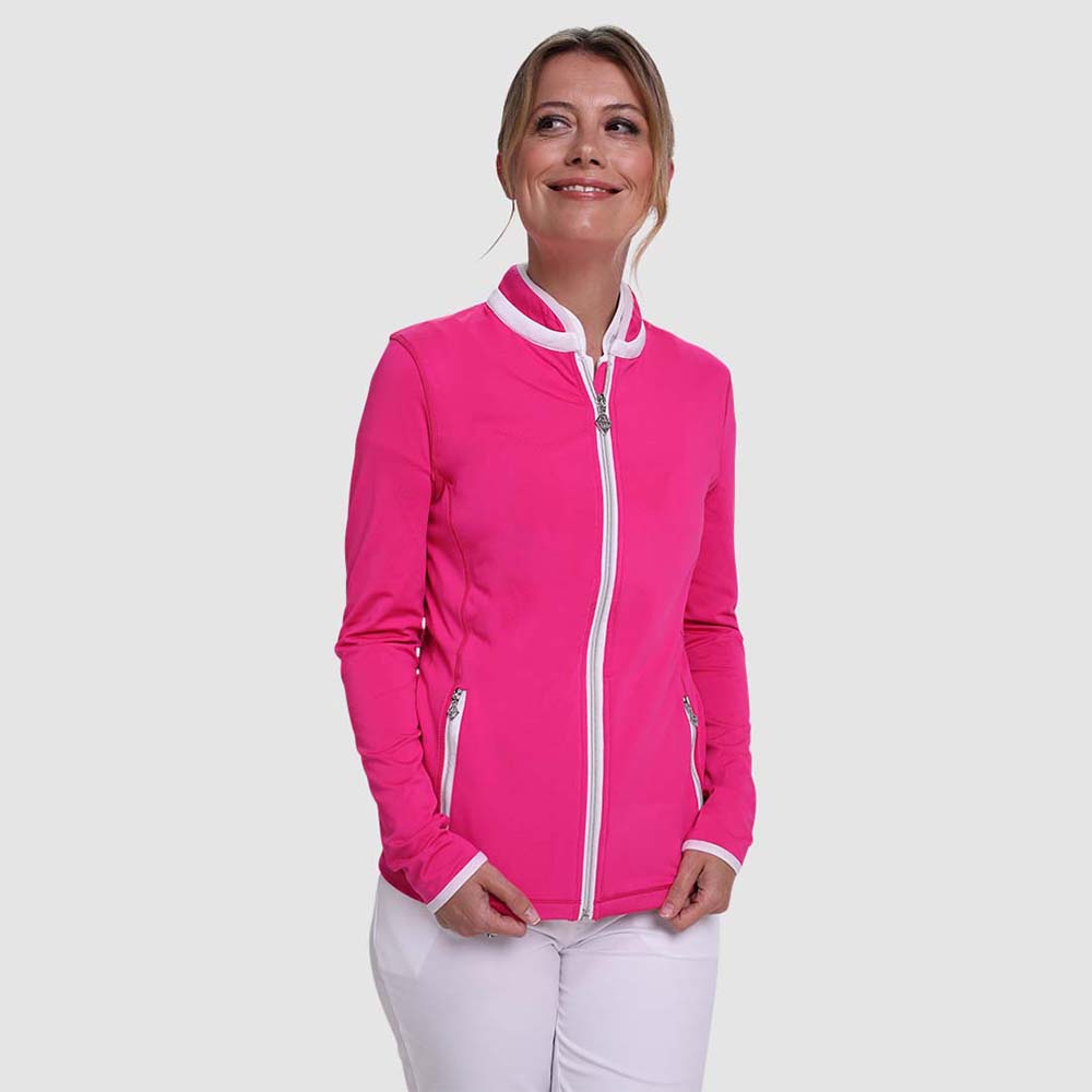 Pure Golf Ladies Mid-Layer Stretch Jacket in Hot Pink