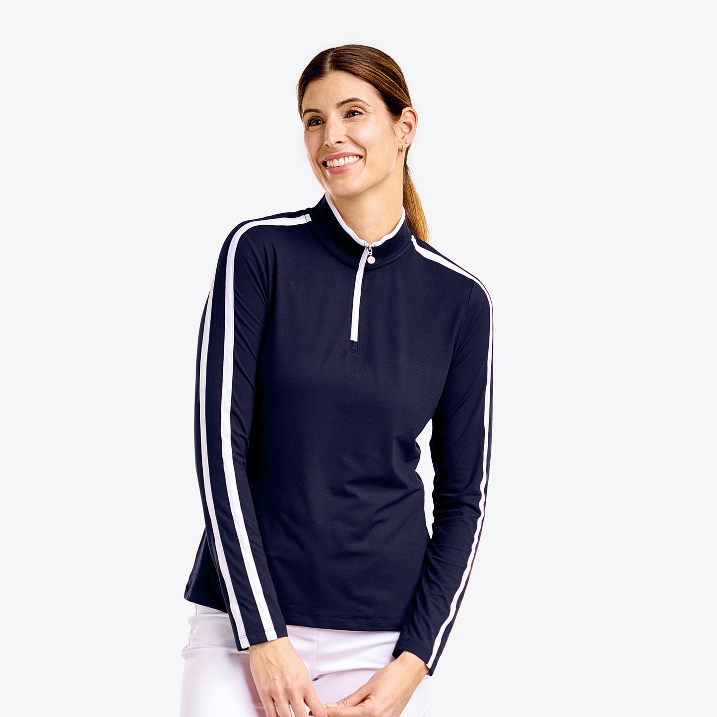 Nivo Ladies Performance Golf Top in Navy