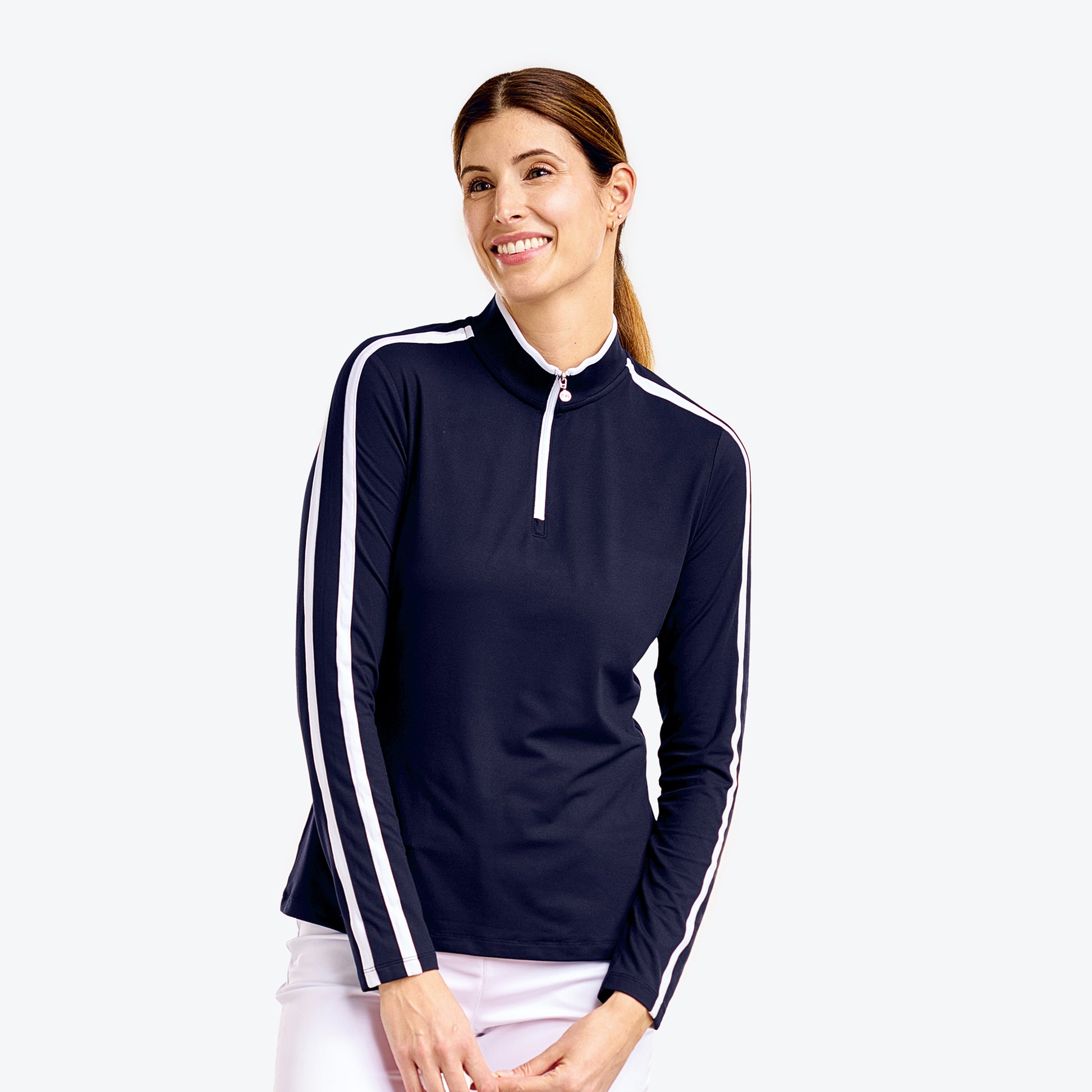 Nivo Ladies Performance Golf Top in Navy