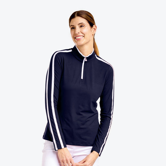 Nivo Ladies Performance Golf Top in Navy