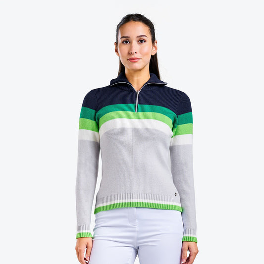 Nivo Ladies Half-Zip Ribbed Sweater - Last One Large Only Left