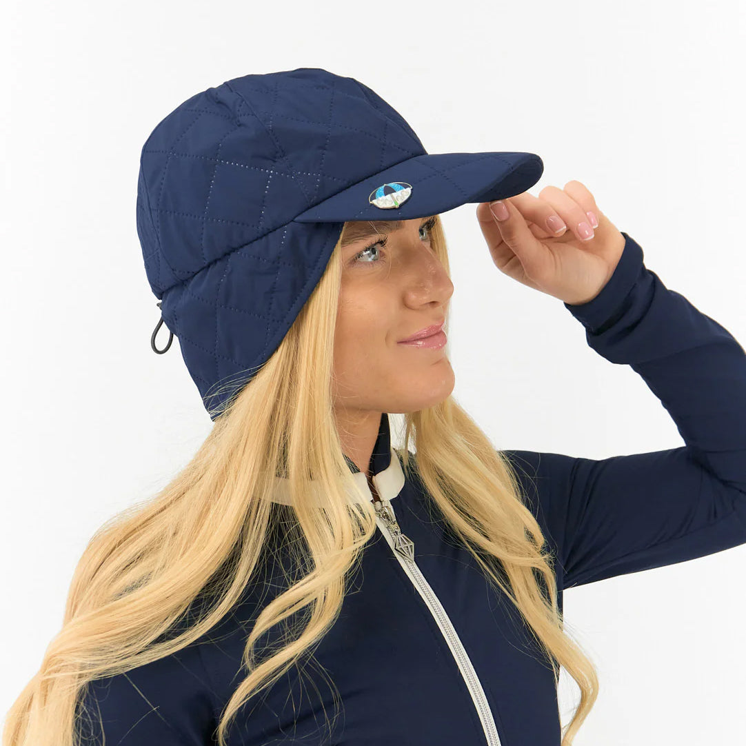 Surprizeshop Ladies Fleece Lined Waterproof Cap in Navy