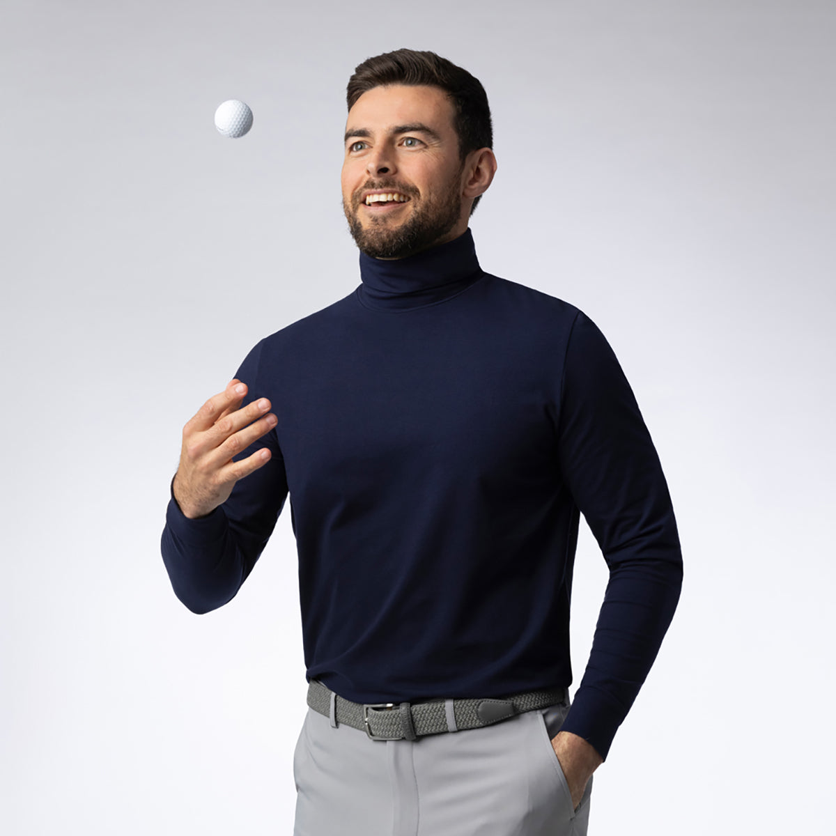 Glenmuir Mens Navy Roll Neck