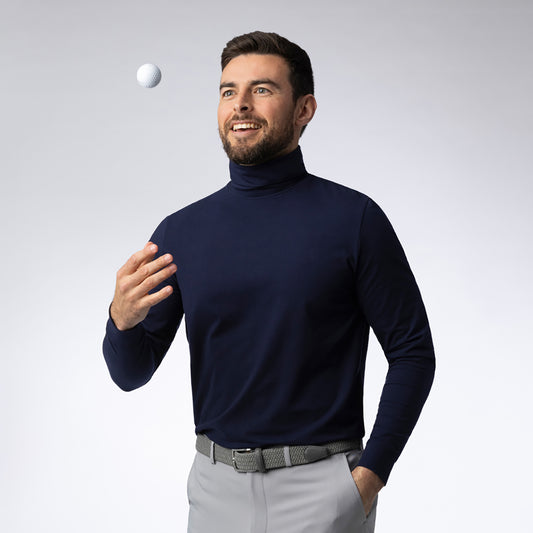 Glenmuir Mens Navy Roll Neck