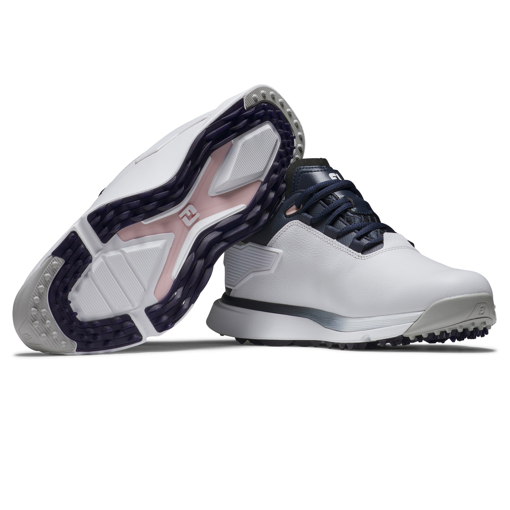 FootJoy Women's Wide Fit Spikeless Pro/SLX Golf Shoes in White & Navy