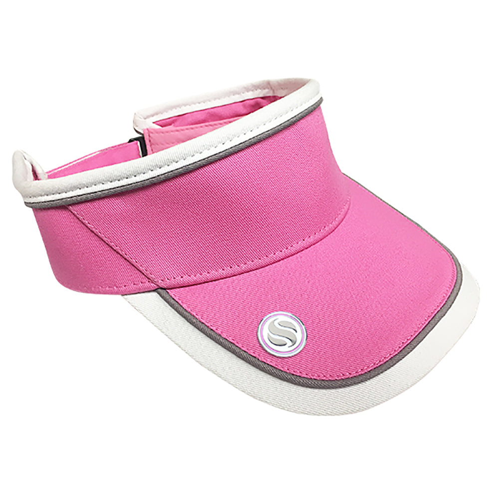 Surprizeshop Ladies Golf Visor in Pink with White Trim