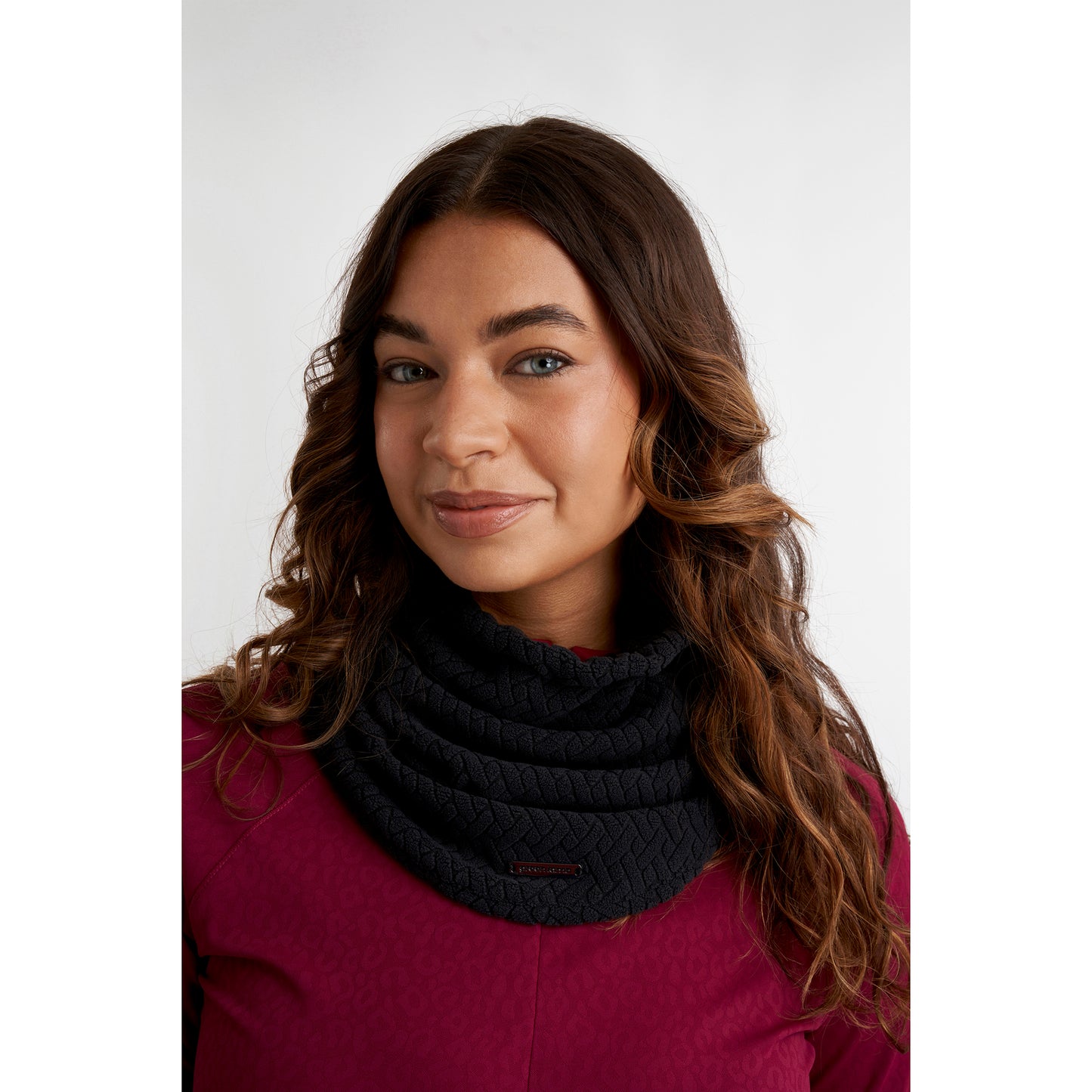 Green Lamb Ladies Textured Fleece Snood Black