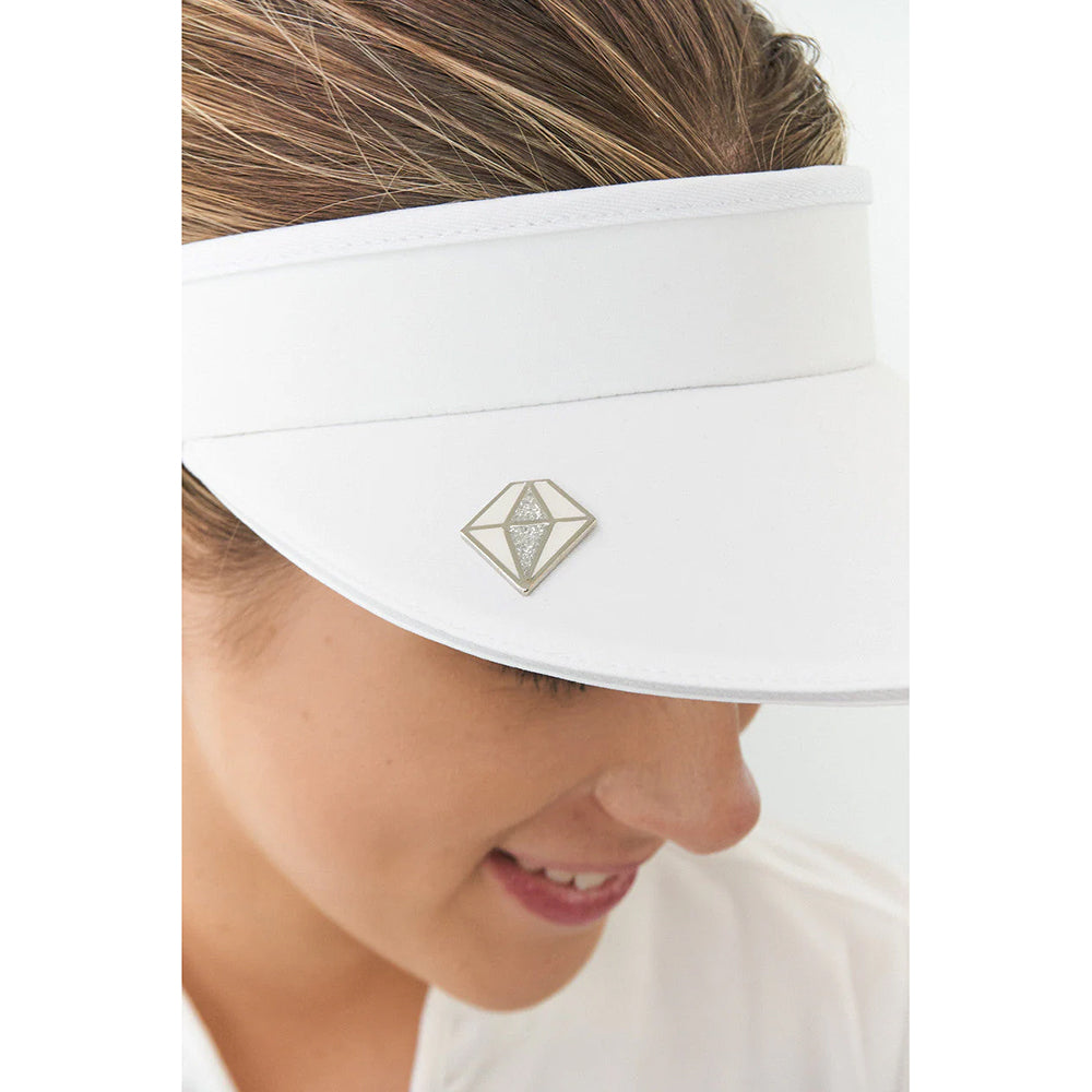 Pure Ladies Cable Adjusted Golf Visor in White