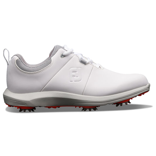 FootJoy Ladies eComfort Golf Shoes in White & Grey with Softspikes
