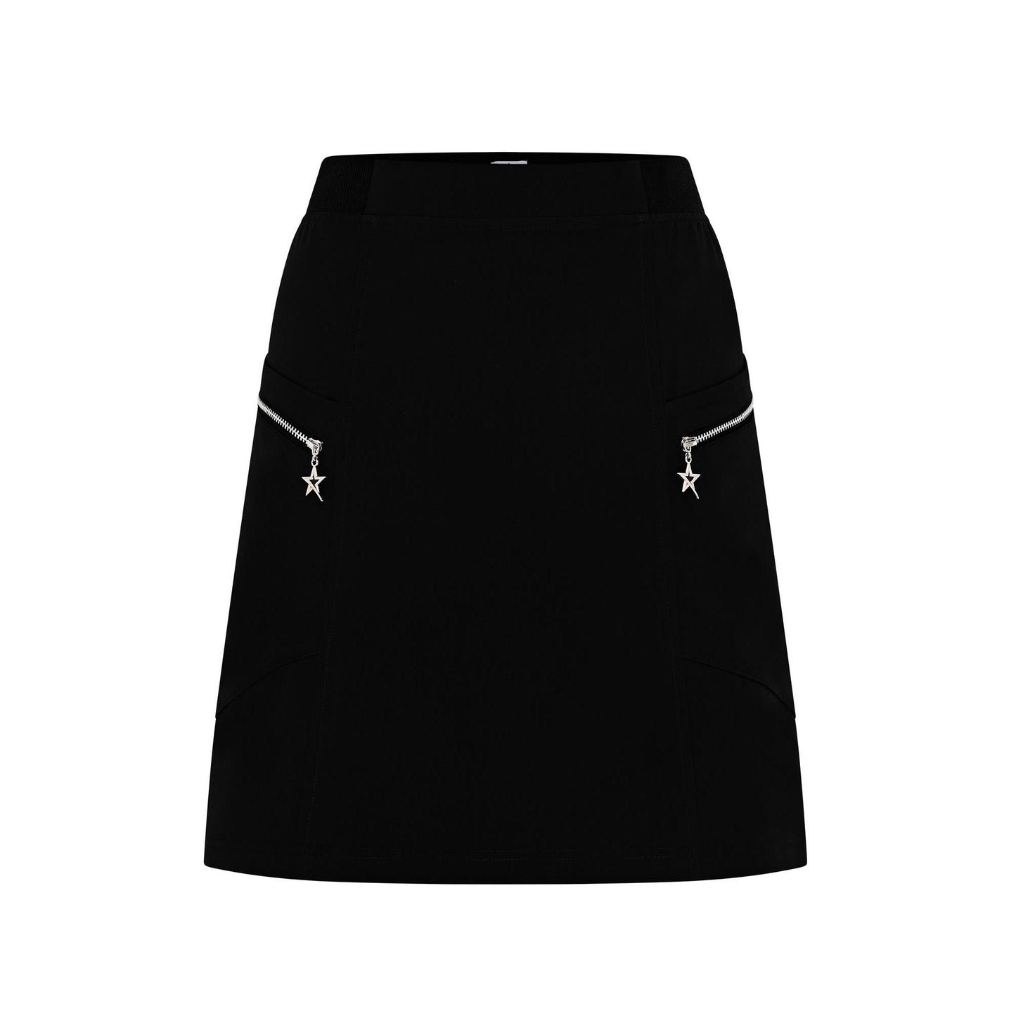 Swing Out Sister Ladies Lightweight Pull-On Skort with Neat Pocket Detail & Comfort Waistband for A Smooth Silhouette in Black