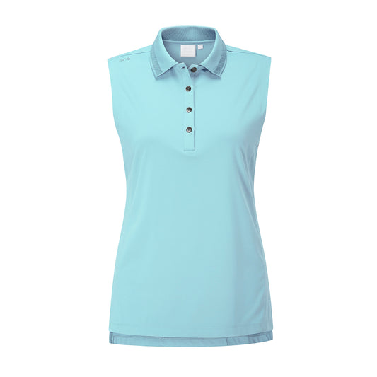 Ping Ladies Sensorcool® Sleeveless Polo in Sky Blue