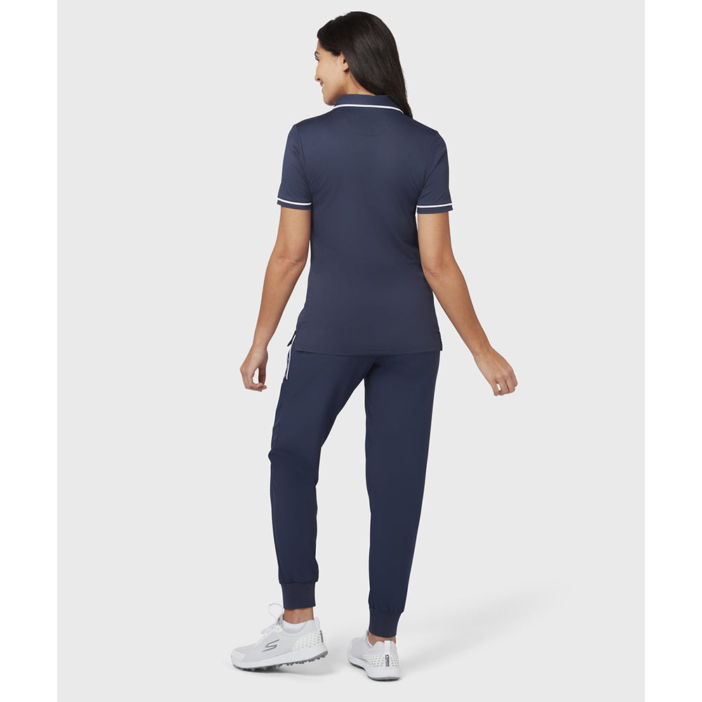 Original Penguin Ladies Piped Short Sleeve Polo in Navy