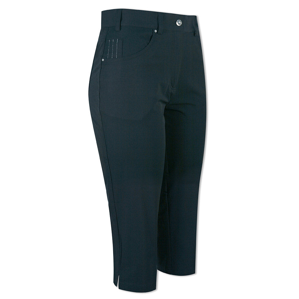 Glenmuir Ladies Navy Pedal Pushers - Tailored Stretch Fit with Diamanté Detailing