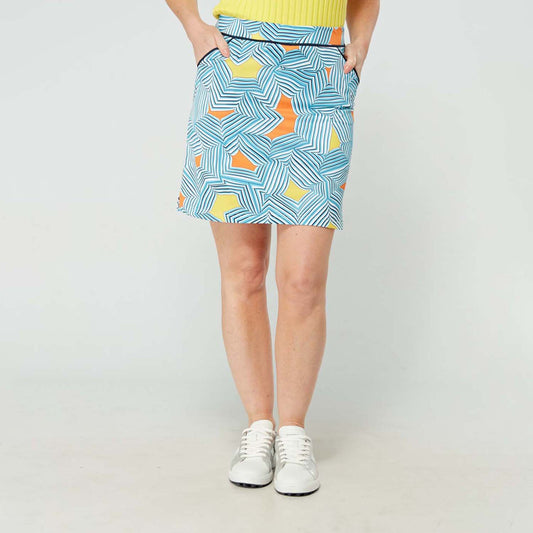 Swing Out Sister Women's Pull-On Wave Pattern Skort