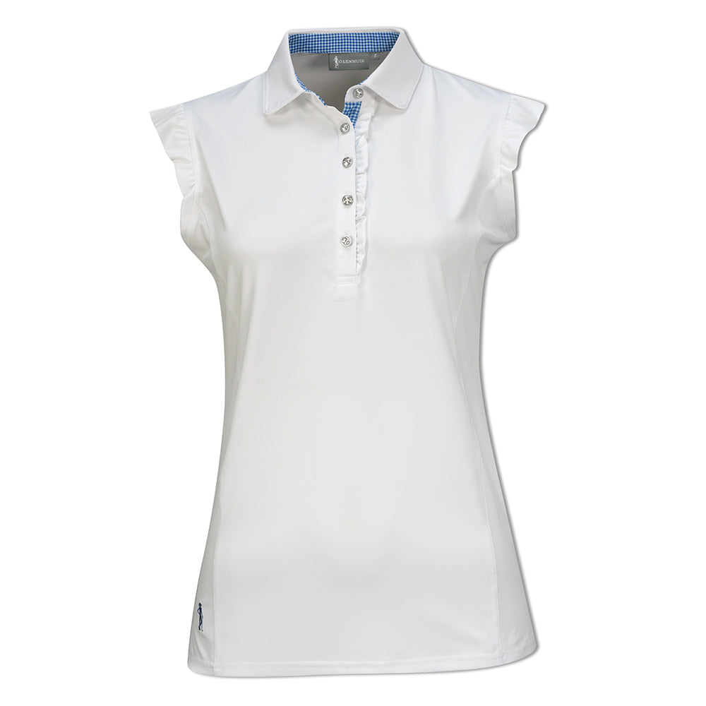 Glenmuir Ladies Sleeveless Polo with Ruffle Detail & SPF50