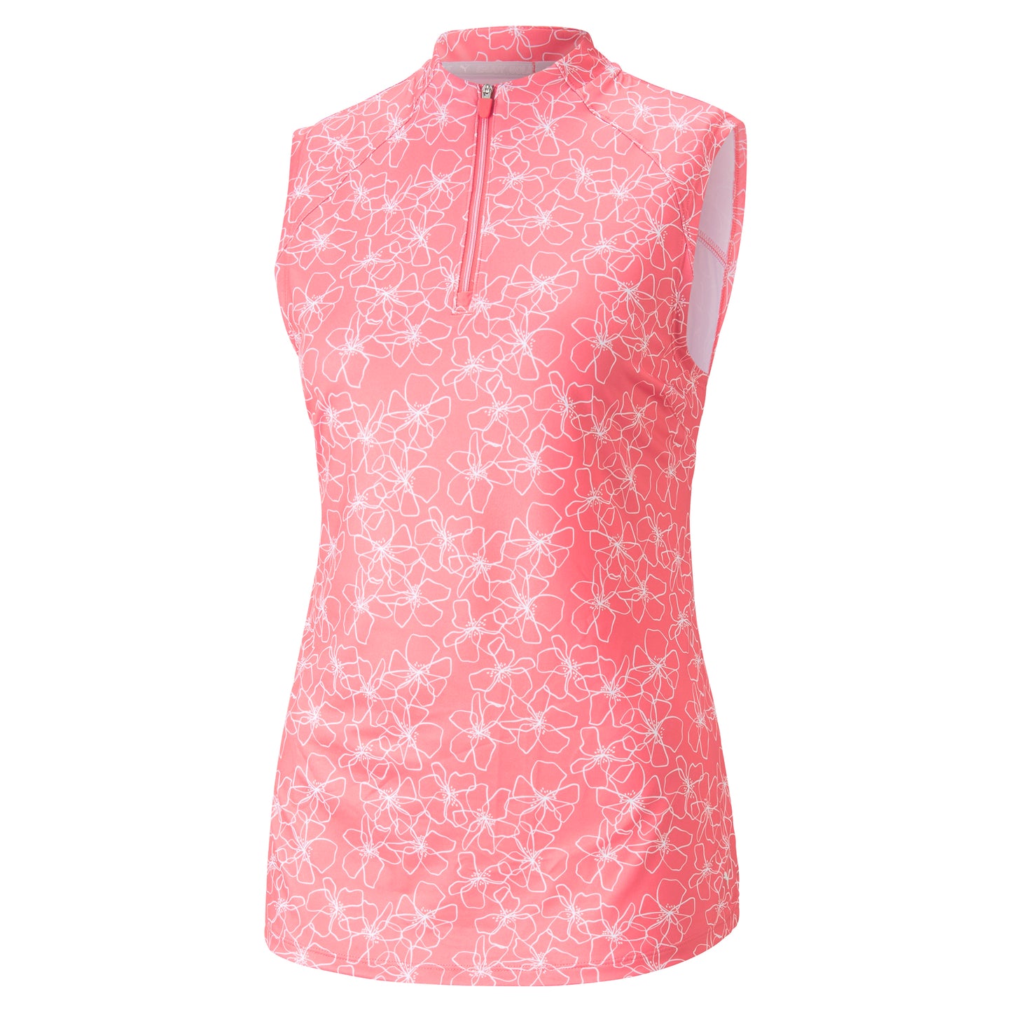 Puma Ladies Cloudspun Sleeveless Polo Shirt with Island Flower Print in Loveable