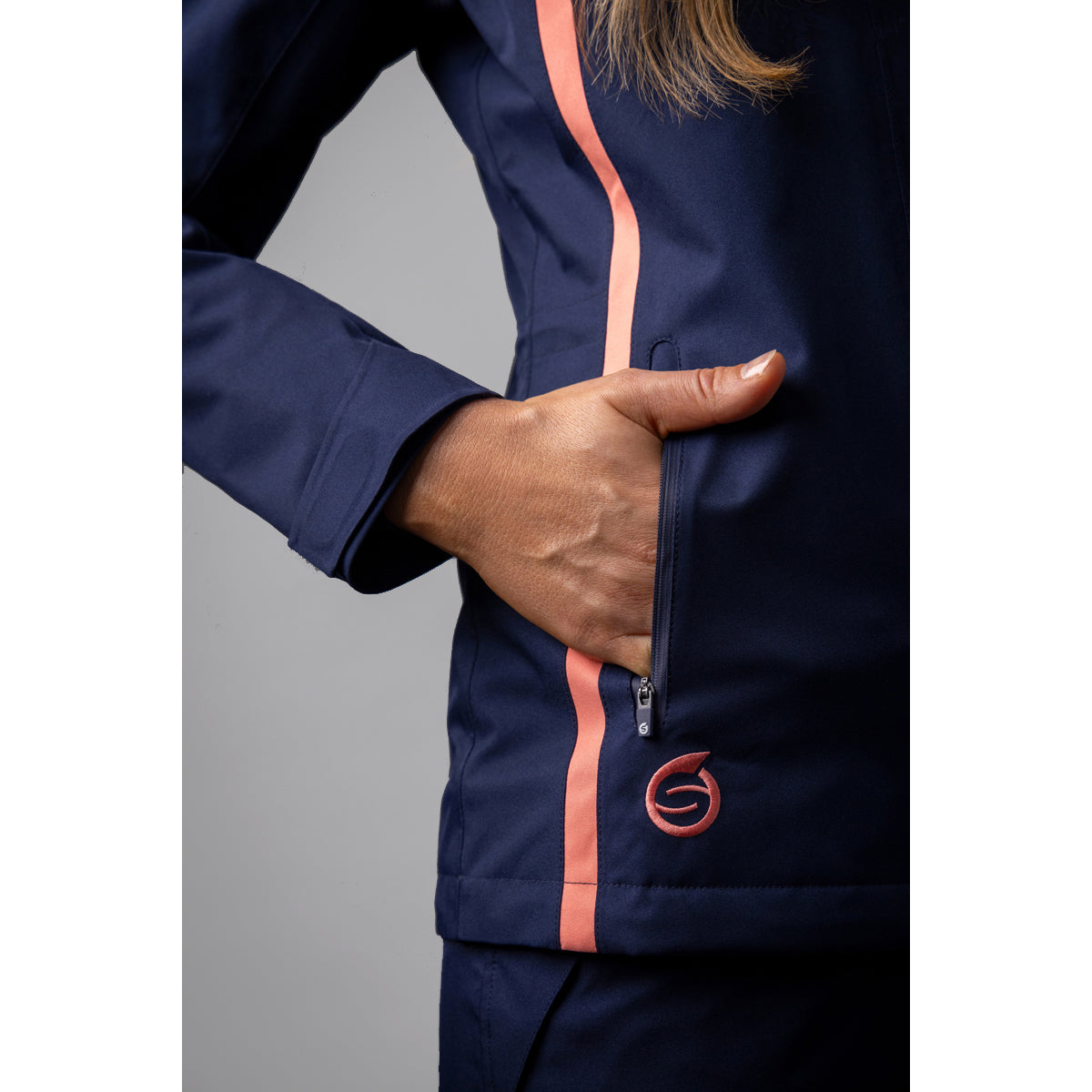 Sunderland Ladies Lightweight Waterproof Jacket with Lifetime Guarantee in Navy/Coral