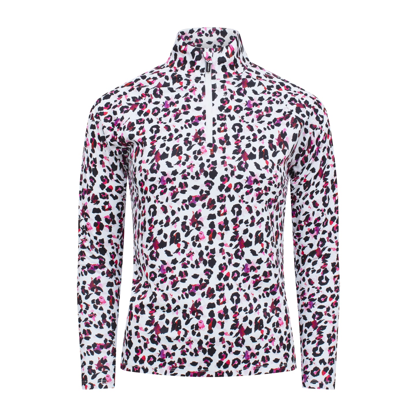 Rohnisch Ladies Lightweight Zip-Neck Top in Leo Pink/Beet