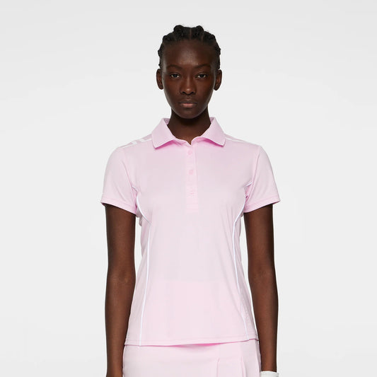 J.Lindeberg Ladies Short Sleeve Polo with White Piping