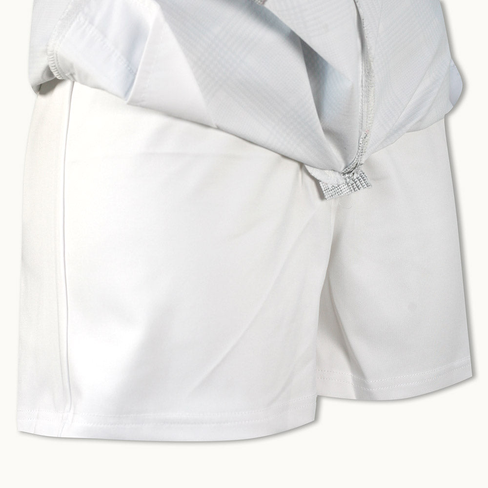 Glenmuir Ladies 4-Way Stretch Skort in White/Light Grey/Candy Check