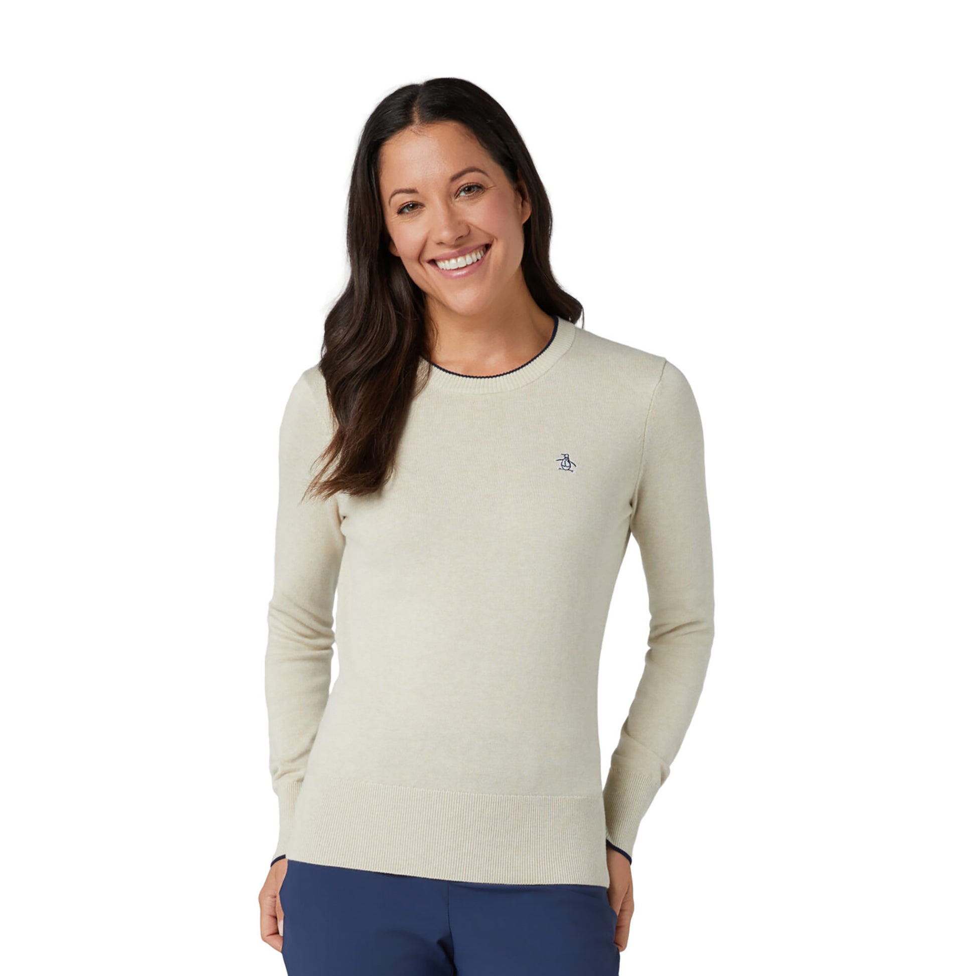 Original Penguin Ladies Cotton Blend Crew Neck Sweater