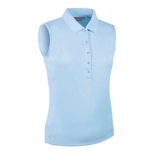 Glenmuir Ladies Sleeveless Pique Knit Polo with Stretch in Paradise