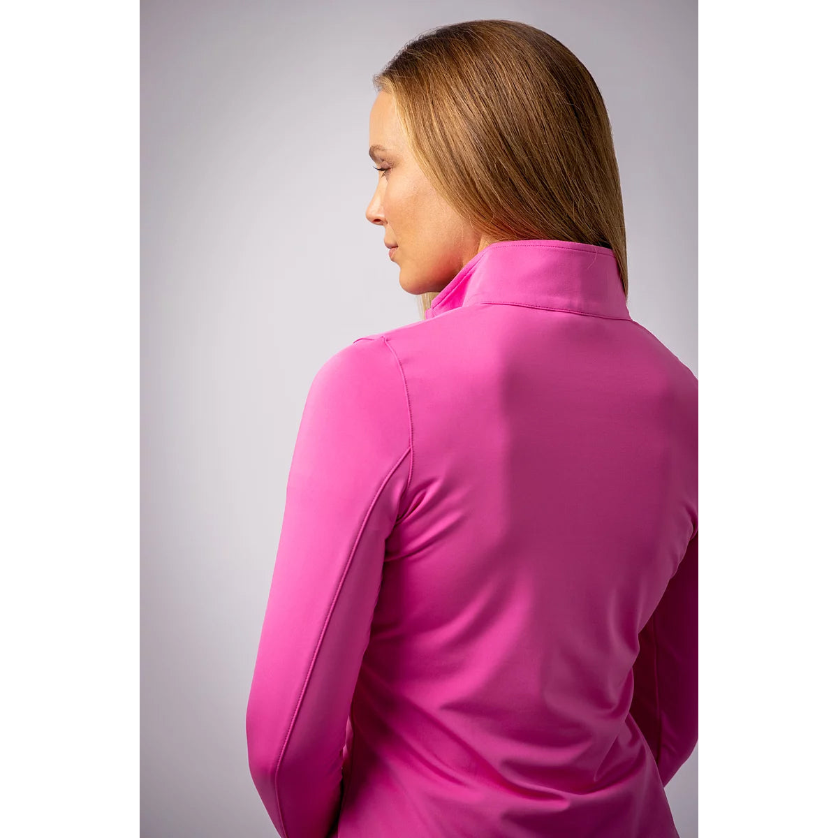 Glenmuir Ladies Lightweight Mid-Layer with Zip-Neck in Hot Pink