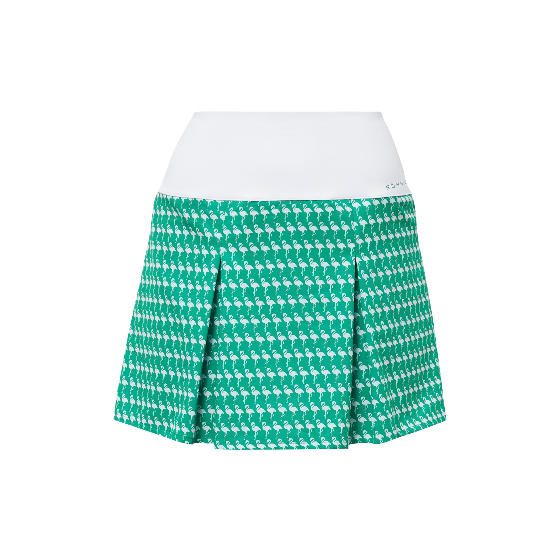 Rohnisch Ladies Flamingo Print Pull-On Pleated Golf Skort