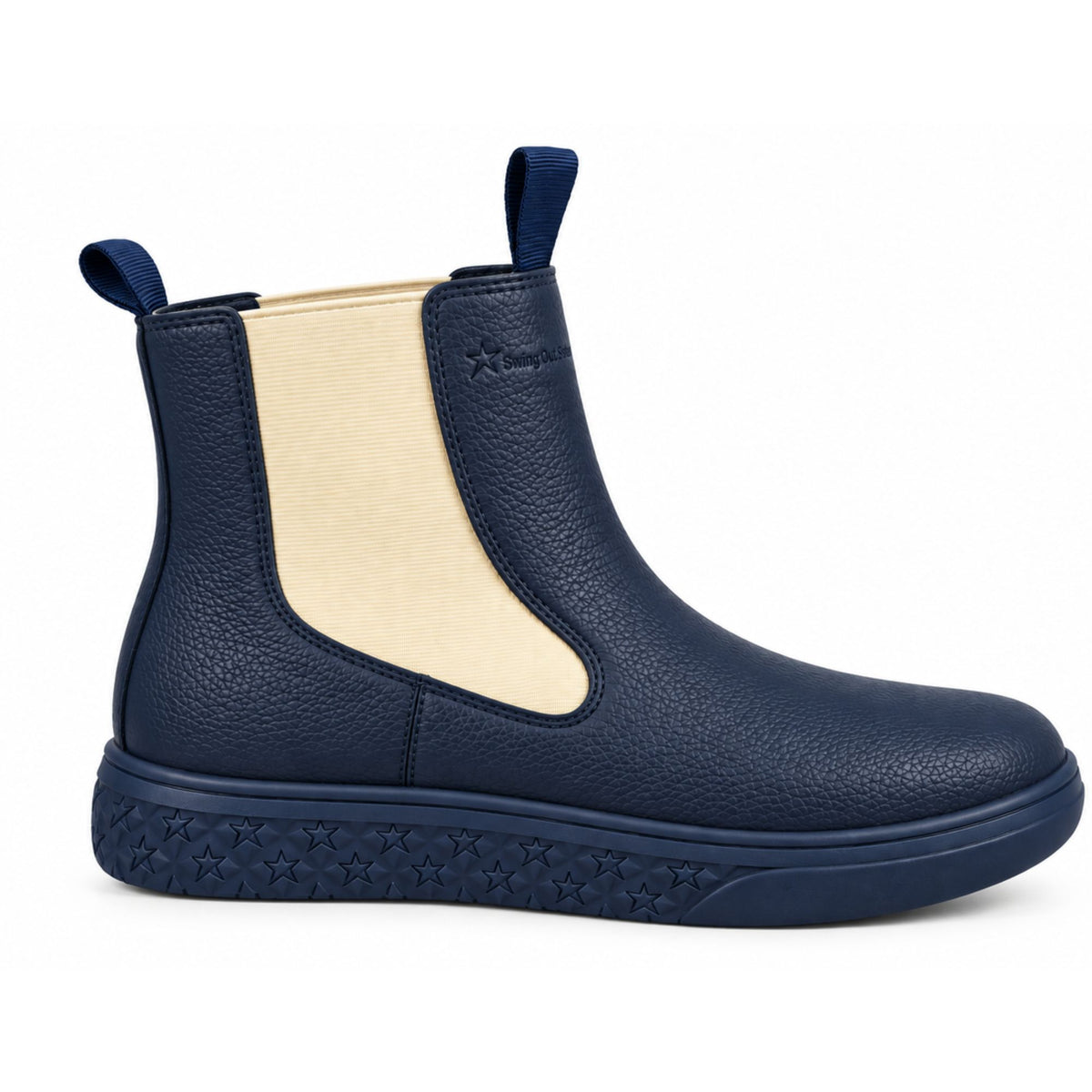 Swing Out Sister Ladies Pull-On Waterproof Chelsea Winter Boot in True Navy