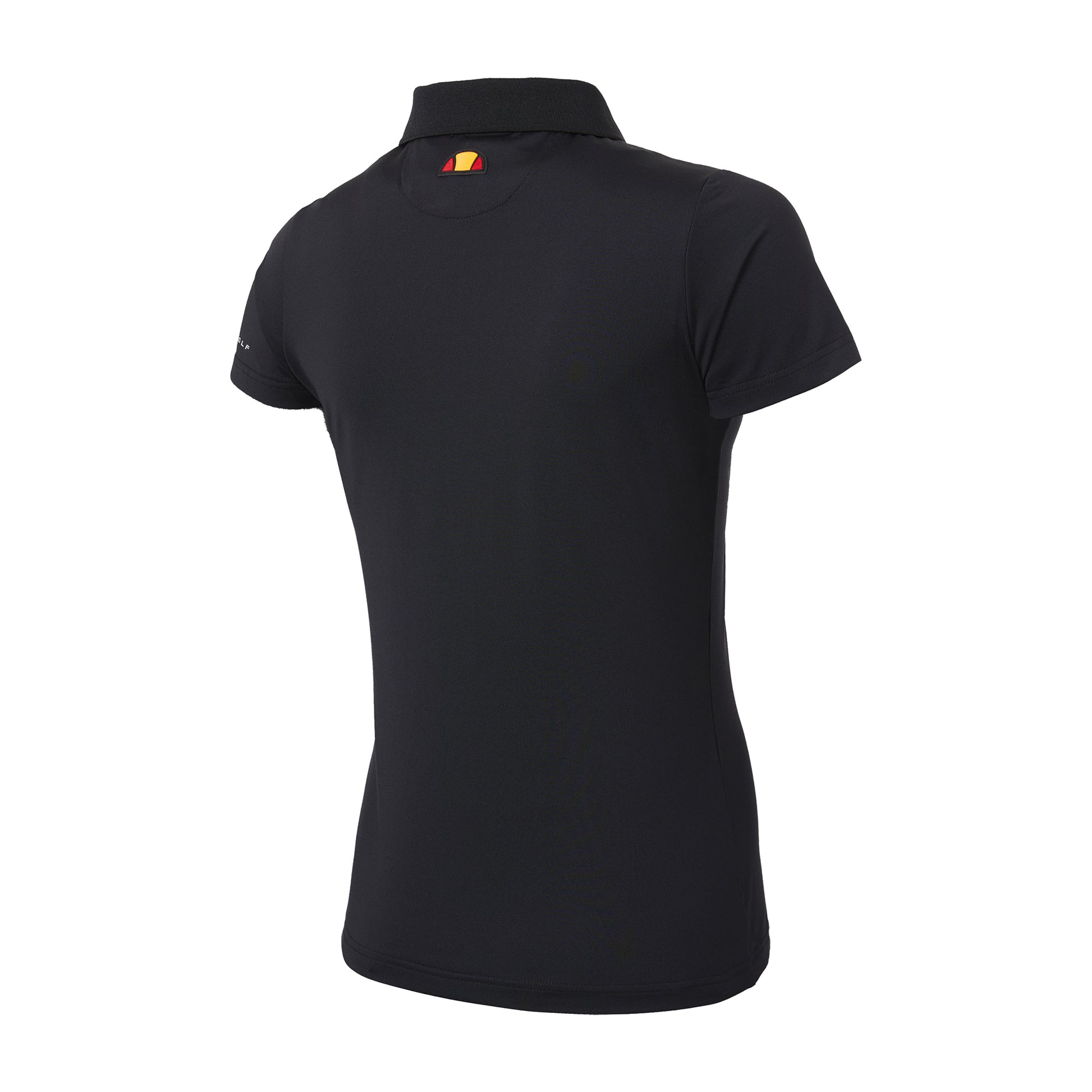 Ellesse Ladies Short Sleeve Polo in Black with Zip-Neck