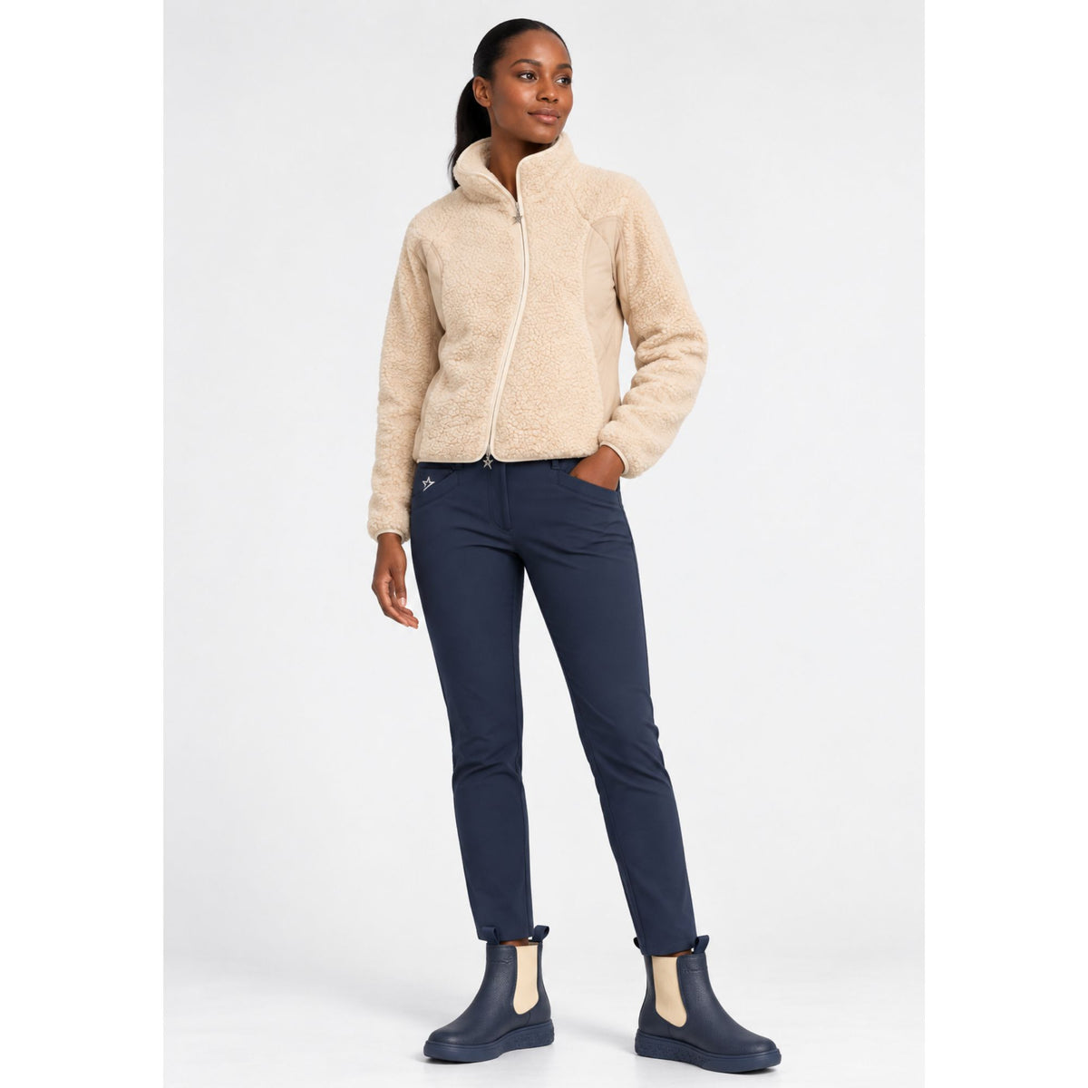 Swing Out Sister Ladies Pull-On Waterproof Chelsea Winter Boot in True Navy