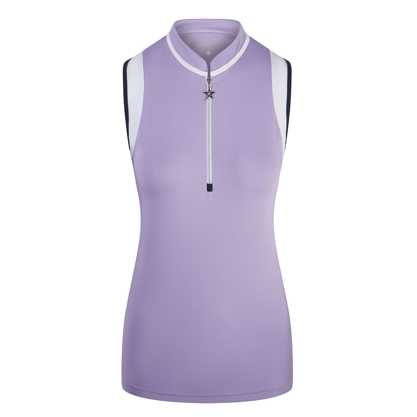 Swing Out Sister Zip Neck Sleeveless Polo in Digital Lavender