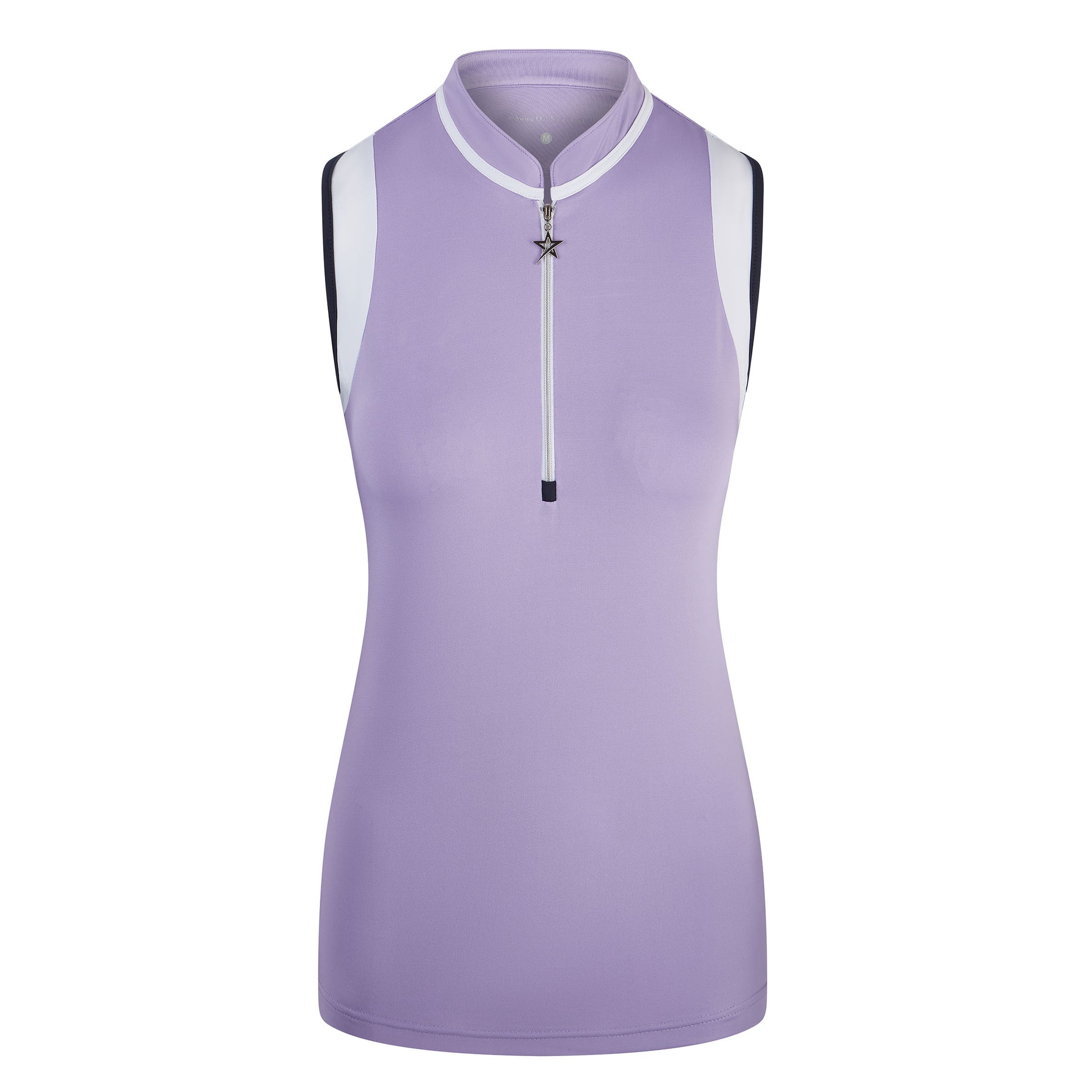 Swing Out Sister Zip Neck Sleeveless Polo in Digital Lavender