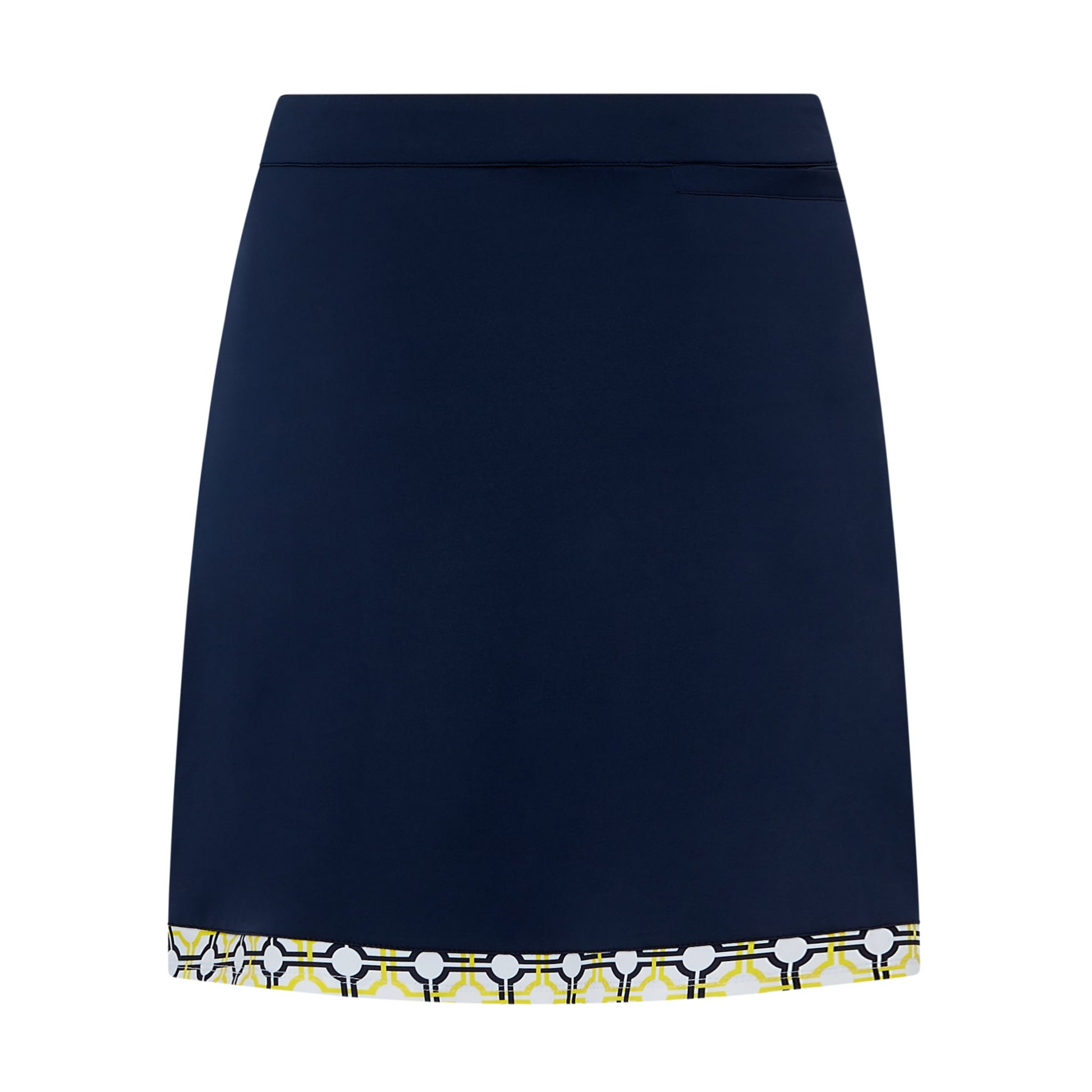Swing Out Sister Ladies Navy Pull-On Scalloped Skort with Navy and Sunshine Trim