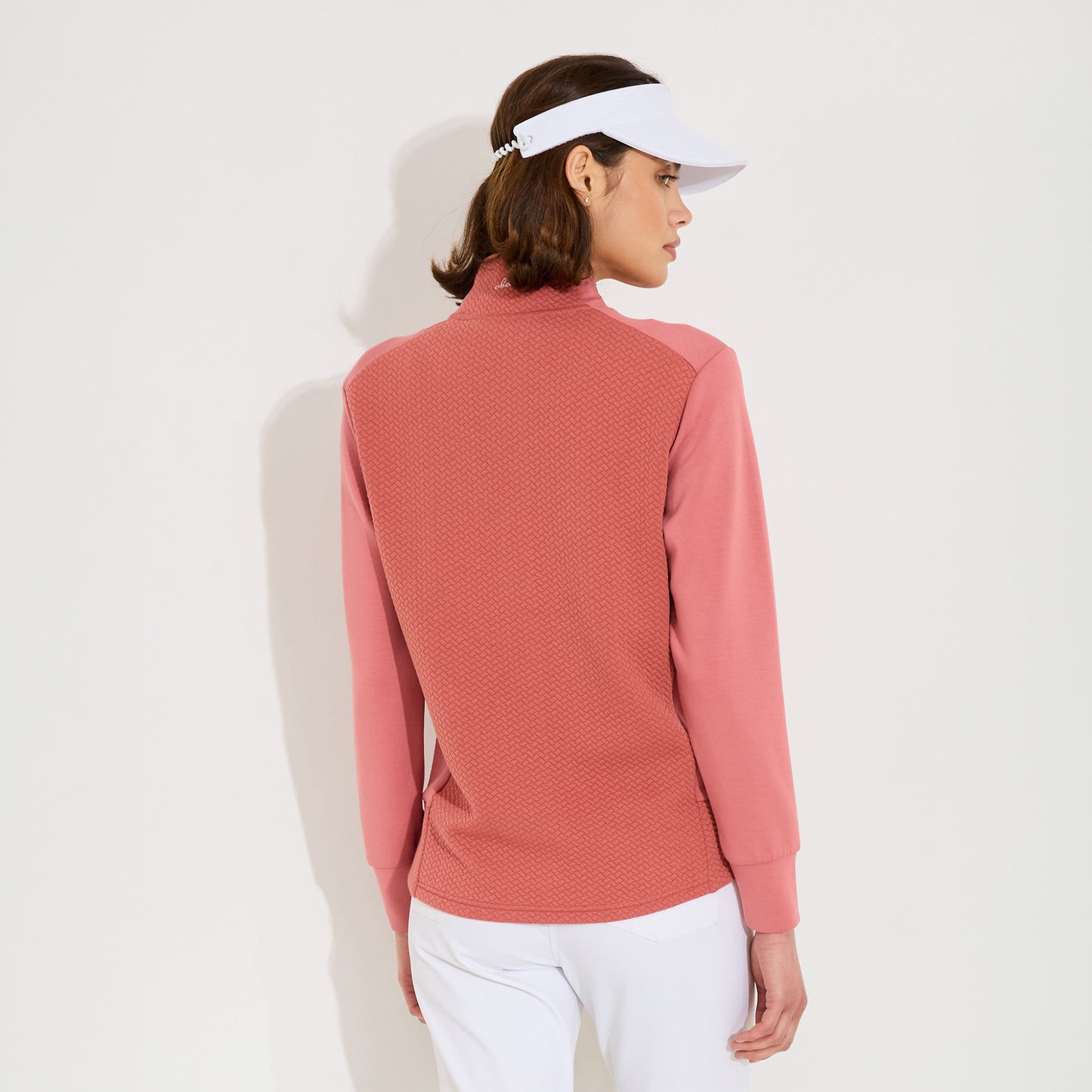 Abacus Ladies Jacquard Knit Full-Zip Fleece Mid-Layer Jacket