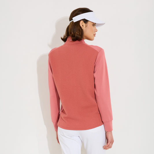 Abacus Ladies Jacquard Knit Full-Zip Fleece Mid-Layer Jacket