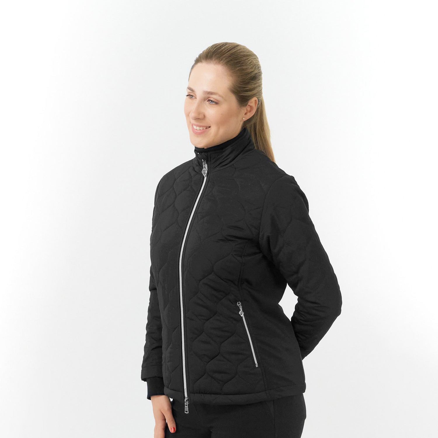 Pure Ladies Insulated Quilted Jacket in Black