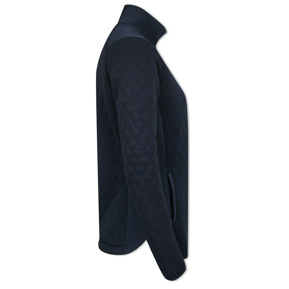 Callaway Ladies 1/4 Zip Quilted Design Top in Navy Blue