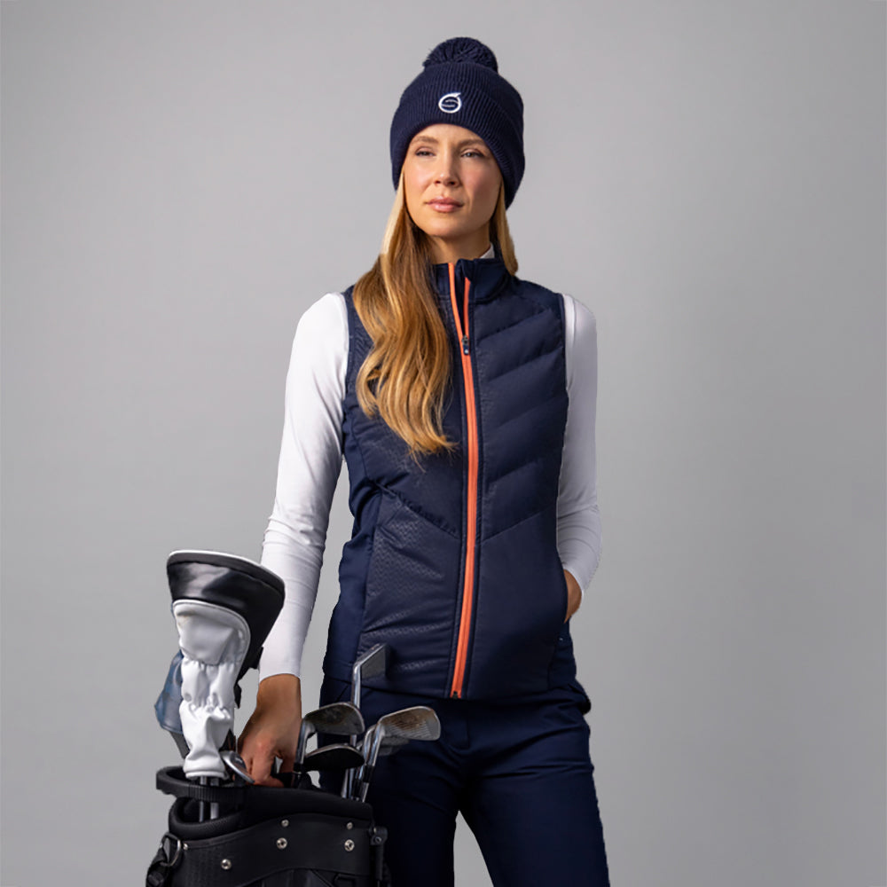Sunderland Ladies Lightweight Padded Gilet in Navy Shell Print