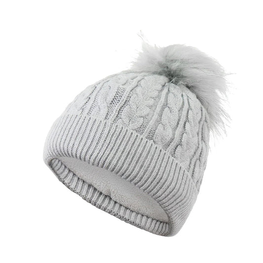 Surprizeshop Ladies Fleece Lined Waterproof Bobble Hat