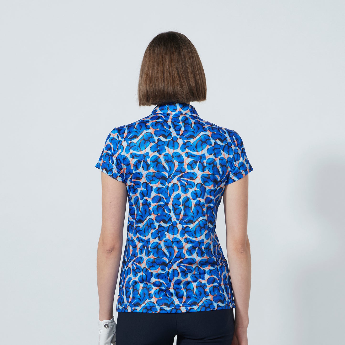 Daily Sports Ladies Cap Sleeve Quick Dry Polo in Retro Floral Print