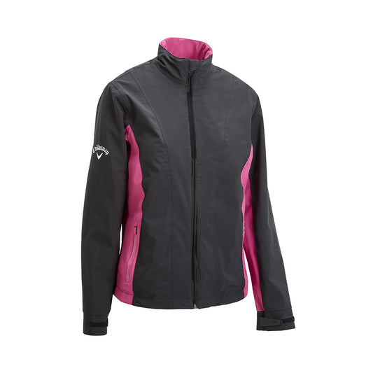 Callaway Ladies Weather Series Waterproof Golf Jacket in Caviar & Pink